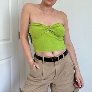 Strapless Twist Front Bandeau Top